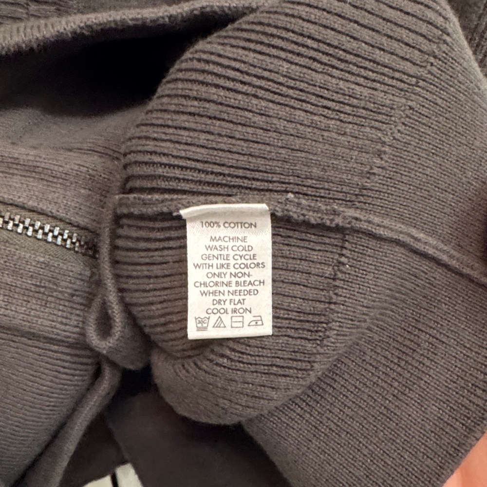 Calvin Klein Charcoal Full-Zip Academia Cardigan. Size L. - Picture 5 of 7